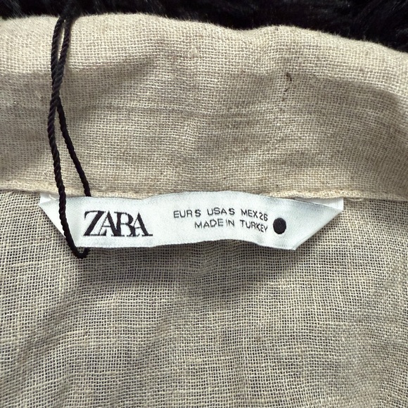 NEW Zara Linen Dress with Ruffle Hem - Picture 9 of 9